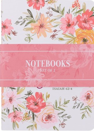 Cuaderno 2 Corintios 5:7. Rústica. Rosa floral (pack de 3) (inglés)