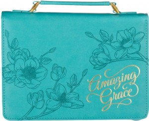 Funda para Biblia Amazing Grace. 2 tonos. Turquesa - XL (inglés)