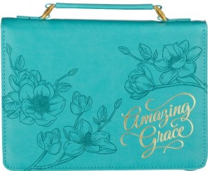 Funda para Biblia Amazing Grace. 2 tonos. Turquesa - L (inglés)