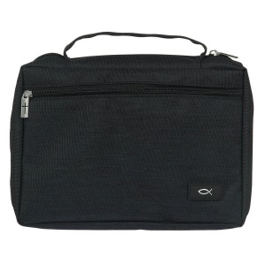 Funda para Biblia Pez. Lona. Negro - XL