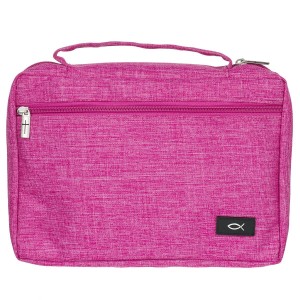Funda para Biblia Pez. Lona. Rosa - S