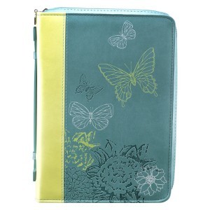 Funda para Biblia 2 Corintios 5:19. 2 tonos. Lima y verde - XL