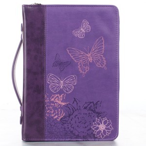 Funda para Biblia 2 Corintios 5:17. 2 tonos. Violeta - XL