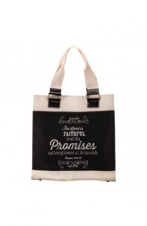 Bolso Salmos 145:13. Lona. Negro y blanco