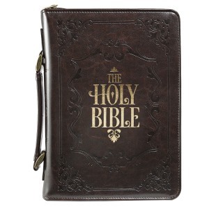 Funda para Biblia Holy Bible. Imitación piel. Marrón - XL