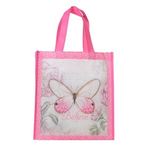 Bolsa Believe. Polipropileno. Mariposa rosa