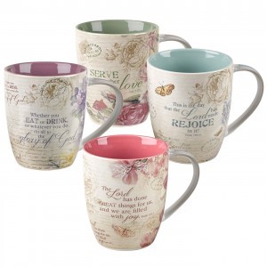 Juego de tazas Inspirational floral (pack de 4)