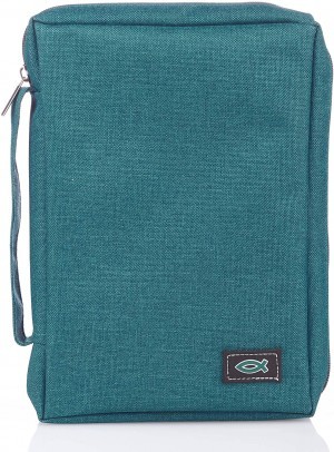 Funda para Biblia Pez. Lona. Azul claro - XL