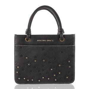 Funda para Biblia. Bolso Amazing Grace. Imitación piel. Negro - XL