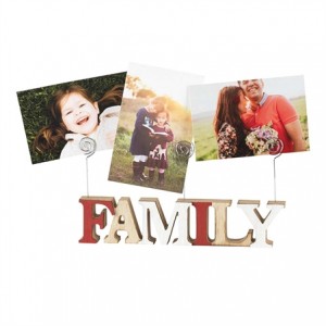 Portafotos con clips Family. Madera