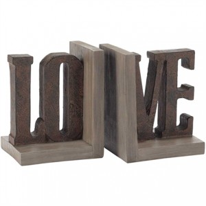 Sujetalibros Love. Resina (pack de 2)