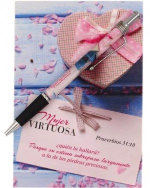 Libreta y bolígrafo Mujer virtuosa (Proverbios 31:10)
