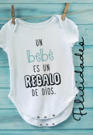 Tarjeta - Un bebé es un regalo de Dios. Azul (Santiago 1:17)