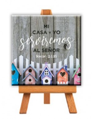 Minilienzo con caballete Casa (Josué 24:15)
