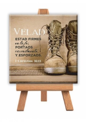 Minilienzo con caballete Botas (1 Crónicas 16:13)