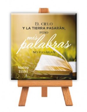 Minilienzo con caballete Mis Palabras (Mateo 24:35)