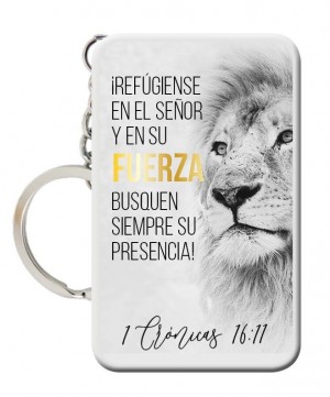 Llavero rectangular León (1 Crónicas 16:11)