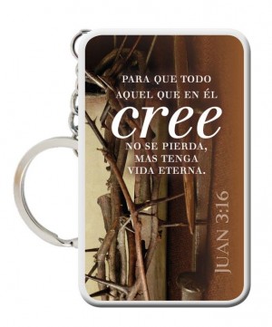 Llavero rectangular Cree (Juan 3:16)