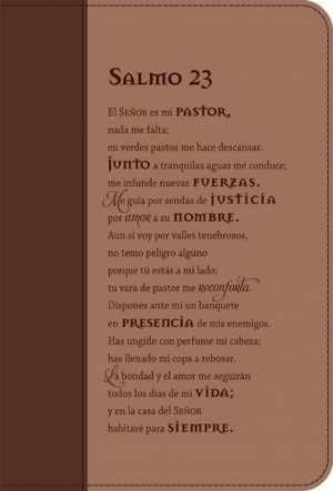 Funda para Biblia Salmo 23. 2 tonos. Marrón - L