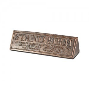 Placa sobremesa Stand firm. Piedra artificial. Metal