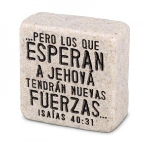 Placa Esperanza (Isaías 40:31). Piedra artificial