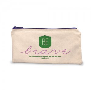 Estuche Be brave. Lona. Beige