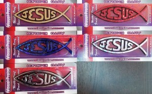 Emblema para coche silueta pez Jesús