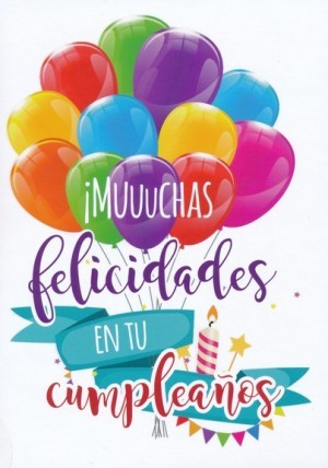 Tarjeta - Muchas felicidades en tu cumpleaños - Globos