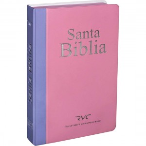 Biblia fuente de bendición. Manual. Letra grande. Plástico. Rosa/violeta - RVC