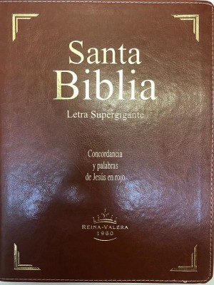 Biblia súper grande. Letra súper gigante. 2 tonos. Marrón. Ïndice - RVR60