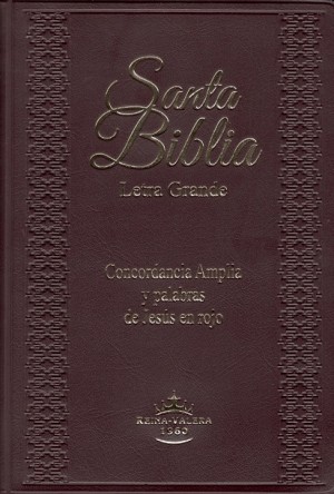 Biblia manual. Letra grande. Plástico. Rojizo. Índice - RVR60