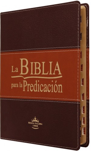 Biblia de la predicación. Letra grande. 2 tonos. Marrón. Índice - RVR60