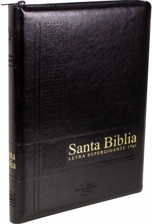Biblia grande. Letra súper gigante. Imitación piel. Negro. Cremallera. Índice - RVR60