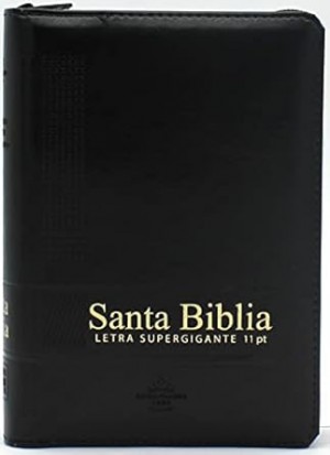 Biblia portátil. Letra grande. Imitación piel. Negro. Cremallera. Índice - RVR60
