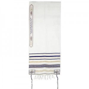 Tallit con bolsa azul