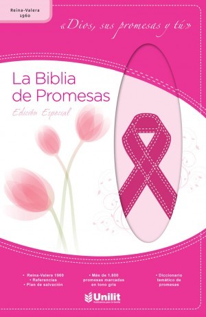 Biblia de promesas. Edición contra cáncer. 2 tonos. Rosa - RVR60