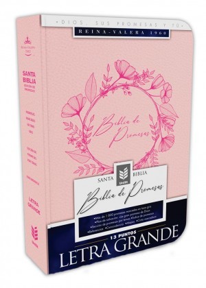 Biblia de promesas. Letra grande. 2 tonos. Rosa moderno. Índice - RVR60