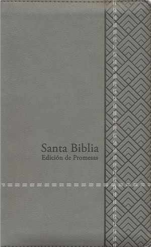 Biblia de promesas. Manual. Letra grande. 2 tonos. Gris. Cremallera - RVR60