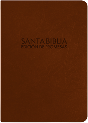 Biblia de promesas. Compacta. Letra grande. Imitación piel. Café. Cremallera - RVR60