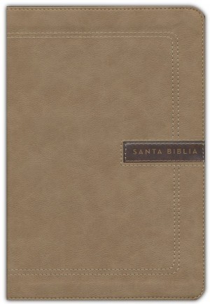 Biblia grande. Letra gigante. Ultrafina. 2 tonos. Beige - NBLA