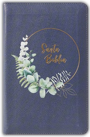 Biblia compacta. Ultrafina. 2 tonos. Azul grisáceo. Cremallera - NBLA