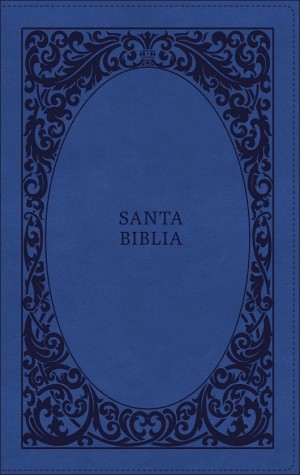 Biblia manual. Edición Tierra Santa. Letra grande. Ultrafina. 2 tonos. Azul. Cremallera - RVR60