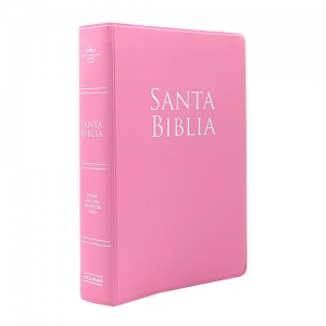 Biblia manual. Letra grande. Vinilo. Rosa - RVR60