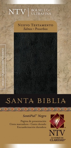 Nuevo Testamento. Bolsillo. Ultrafino. Salmos y Proverbios. Imitación piel. Negro - NTV