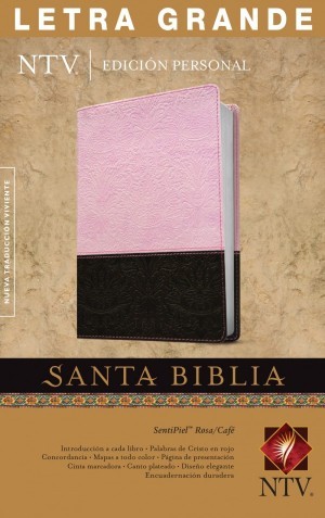 Biblia edición personal. Letra grande. 2 tonos.  Rosa/marrón - NTV