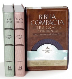 Biblia compacta referencias. Letra grande. Imitación piel. Azul - RVR60