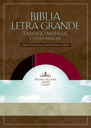 RVR 1960 Biblia Letra Grande Tamaño Manual con Referencia, negro/borgoña símil piel