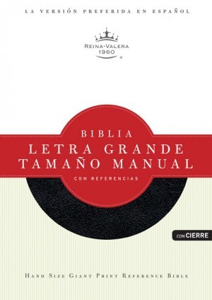 Biblia manual. Letra grande. Piel especial. Negro. Cremallera - RVR60
