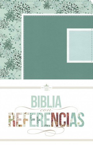 RVR 1960 Biblia con Referencias, abstracto, verde mar/celeste símil piel