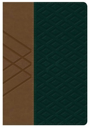 RVR 1960 Biblia Letra Grande Tamaño Manual, habano/verde oscuro símil piel